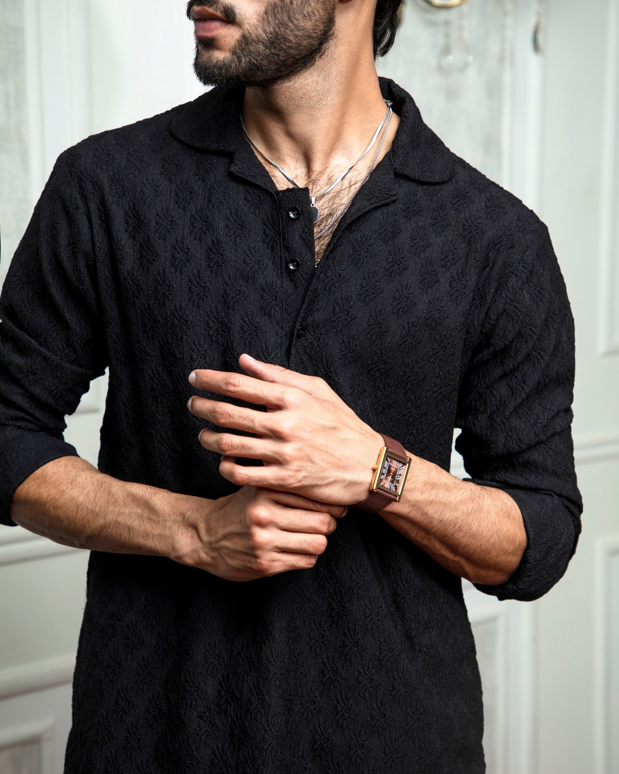 Black Designer Kurta Pajama (ME-003)