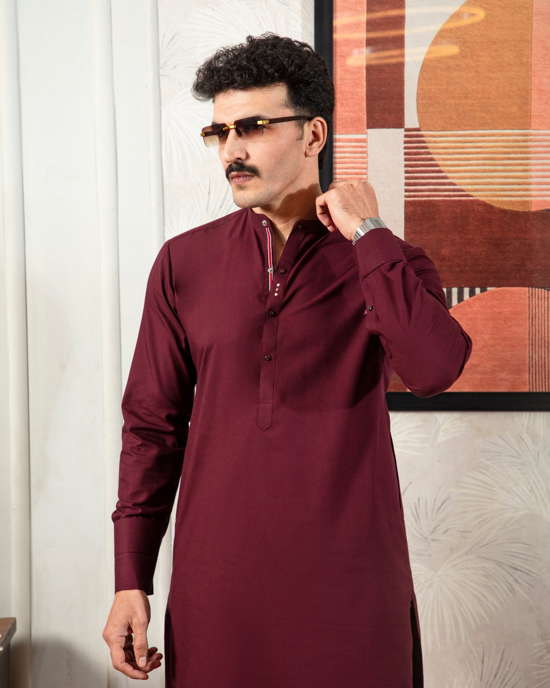 Maroon Signature Shalwar Kameez (ME-007)