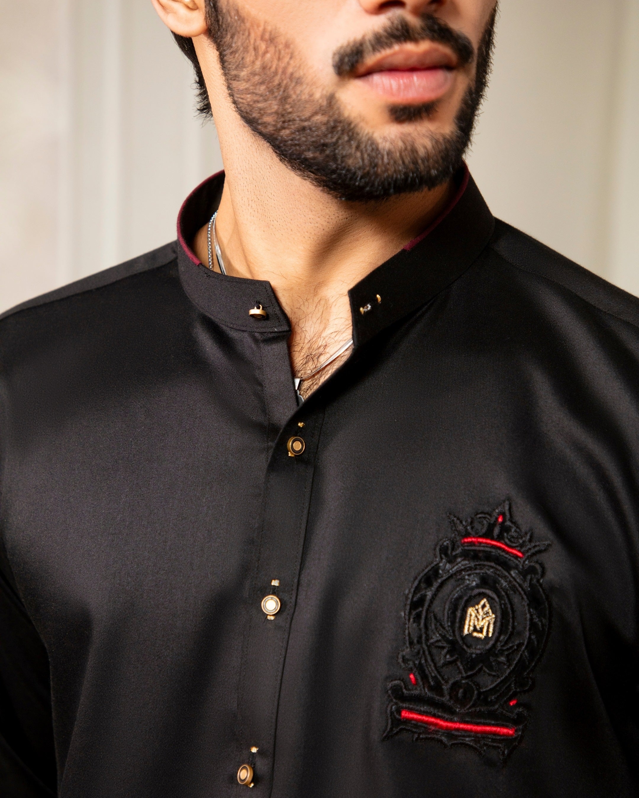 Royal Black Designer Kurta Pajama (ME-006)